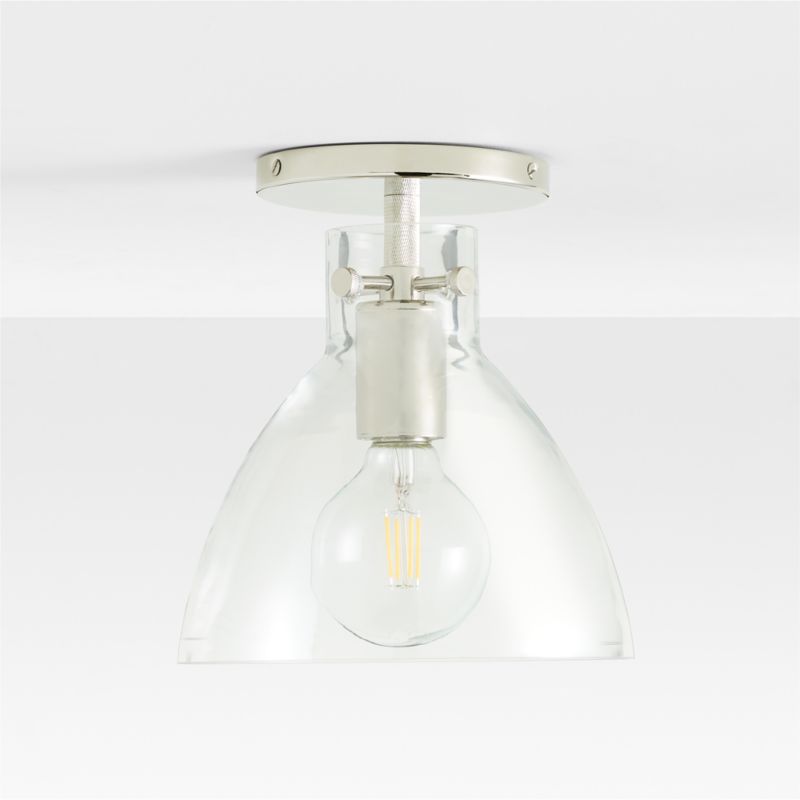 Dakota Chrome Flush Mount Light with Small Clear Glass Dome - image 2 of 4