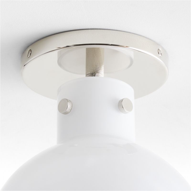 Dakota Chrome Flush Mount Light with Small Milk White Glass Globe - image 3 of 4