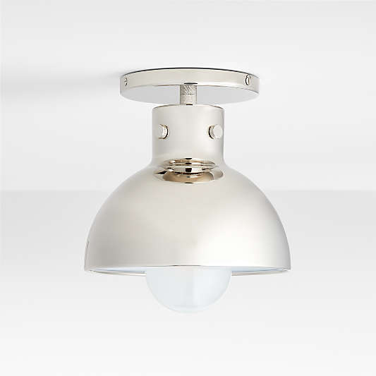 Dakota Chrome Flush Mount Light with Small Chrome Dome