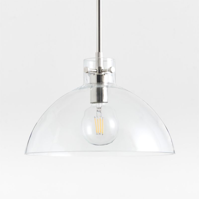 Dakota Chrome Pendant Light with Large Clear Glass Dome - image 6 of 8