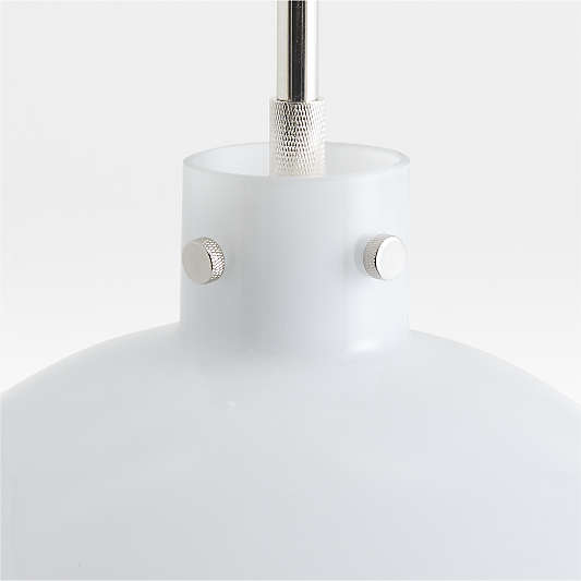 Dakota Chrome Pendant Light with Large Milk White Glass Globe