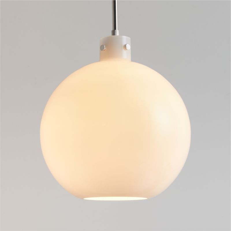 Dakota Nickel Pendant Light with Milk White Glass Globe