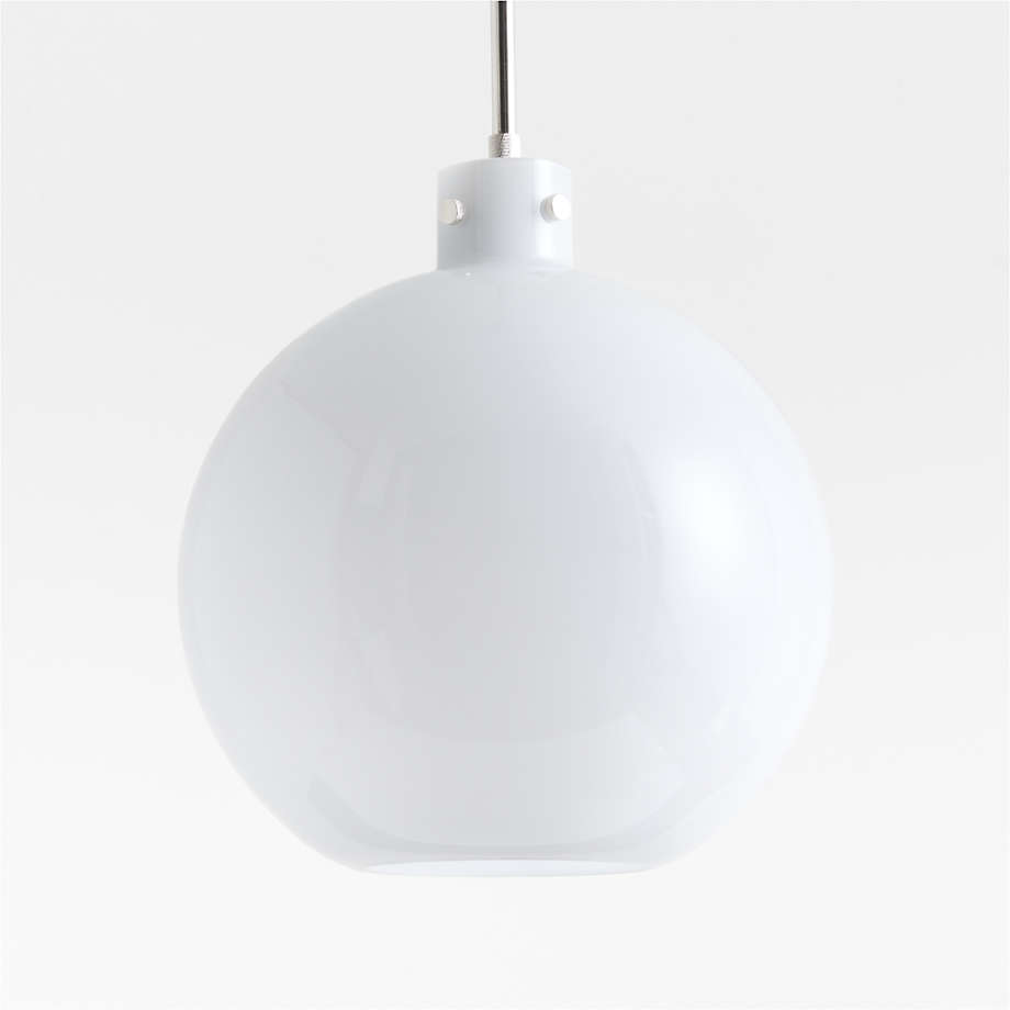 Dakota Nickel Pendant Light with Large Milk White Glass Globe Crate