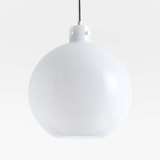 Dakota Chrome Pendant Light with Large Milk White Glass Globe