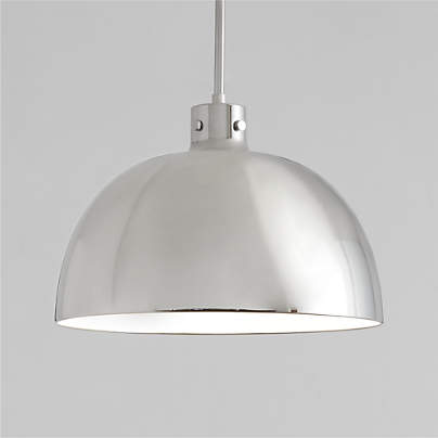 Dakota Chrome Pendant Light with Large Chrome Dome