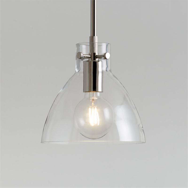 Dakota Chrome Pendant Light with Small Clear Glass Dome - image 0 of 6