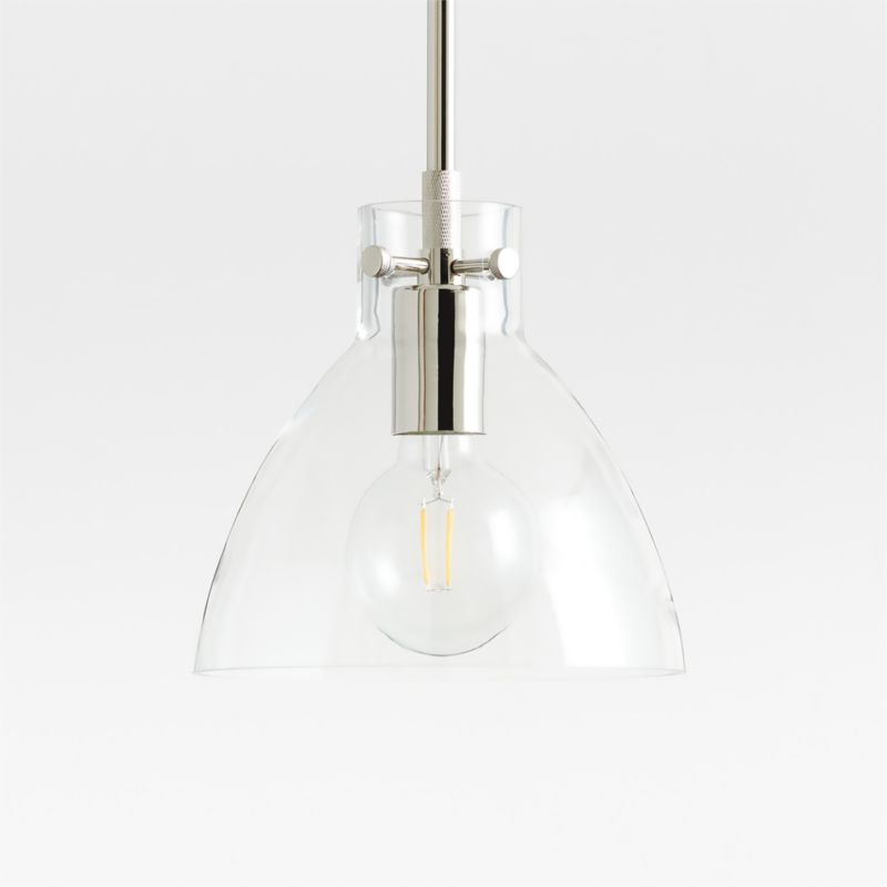 Dakota Chrome Pendant Light with Small Clear Glass Dome - image 3 of 6