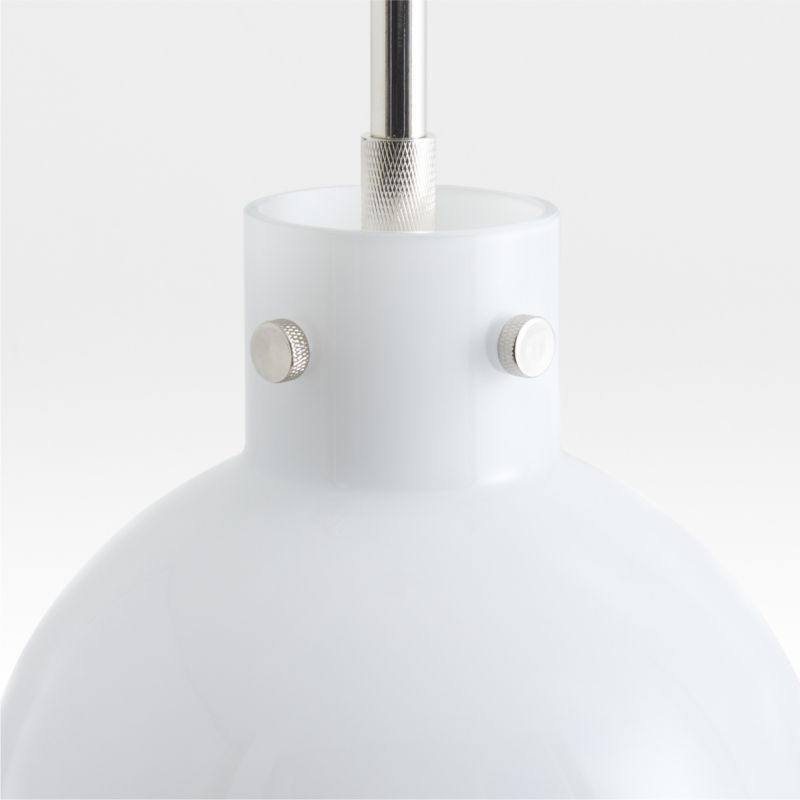 Dakota Chrome Pendant Light with Small Milk White Glass Globe - image 7 of 8