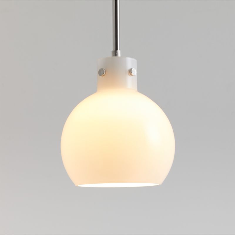 Dakota Chrome Pendant Light with Small Milk White Glass Globe - image 0 of 8