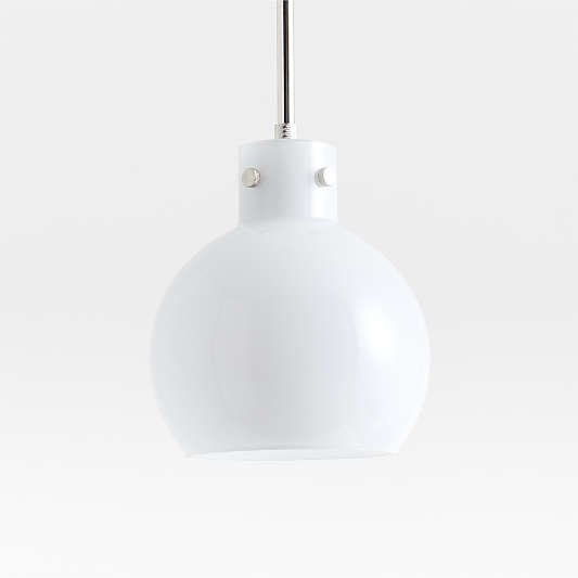 Dakota Chrome Pendant Light with Small Milk White Glass Globe