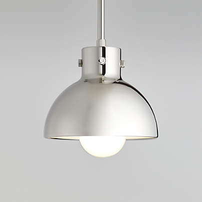 Dakota Chrome Pendant Light with Small Chrome Dome