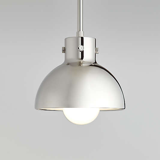 Dakota Chrome Pendant Light with Small Chrome Dome