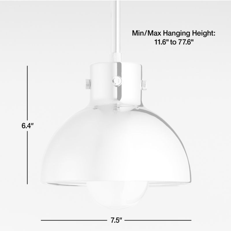 View Dakota Chrome Pendant Light with Small Chrome Dome - image 2 of 9