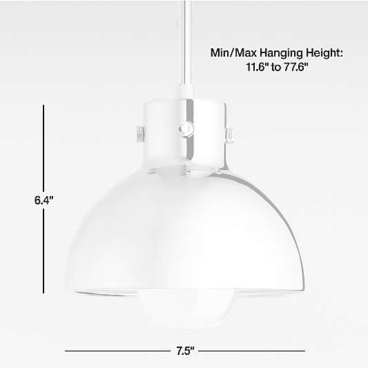 Dakota Chrome Pendant Light with Small Chrome Dome