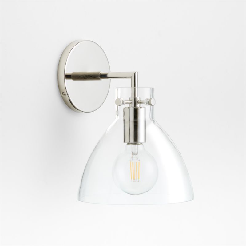 Dakota Chrome Sconce Light with Small Clear Glass Dome - image 7 of 8