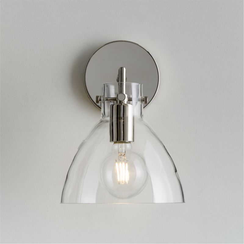 Dakota Chrome Sconce Light with Small Clear Glass Dome - image 0 of 8