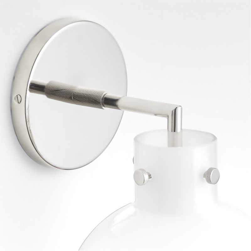 Dakota Chrome Sconce Light with Small Milk White Glass Globe - image 6 of 6