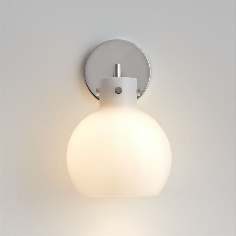 Dakota Chrome Sconce Light with Small Milk White Glass Globe - image 0 of 6