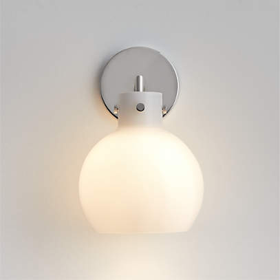 Milk glass globe deals sconce