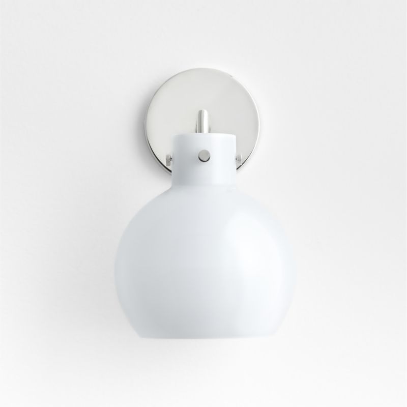 Dakota Chrome Sconce Light with Small Milk White Glass Globe - image 3 of 6