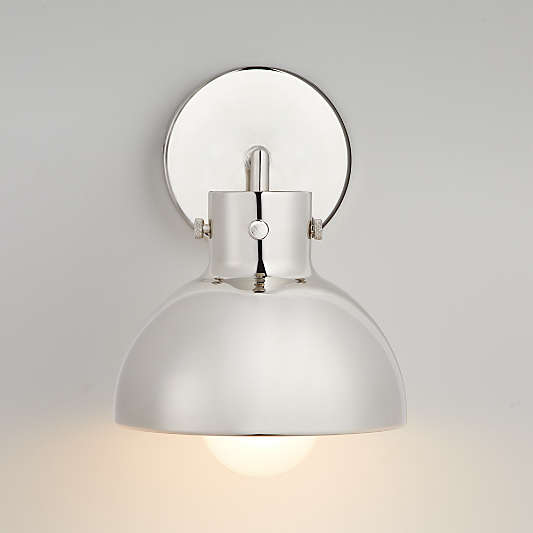 Dakota Chrome Sconce Light with Small Chrome Dome