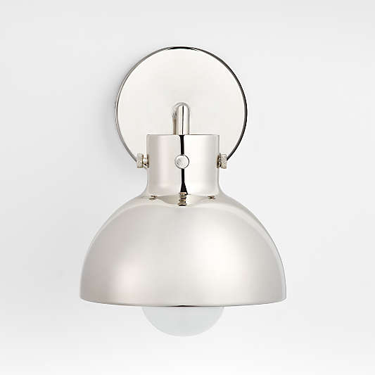 Dakota Chrome Sconce Light with Small Chrome Dome