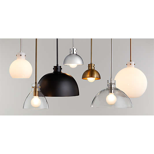 Dakota Chrome Pendant Light with Small Chrome Dome