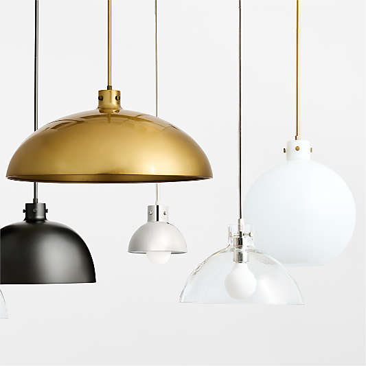 Dakota Chrome Pendant Light with Large Chrome Dome 15"