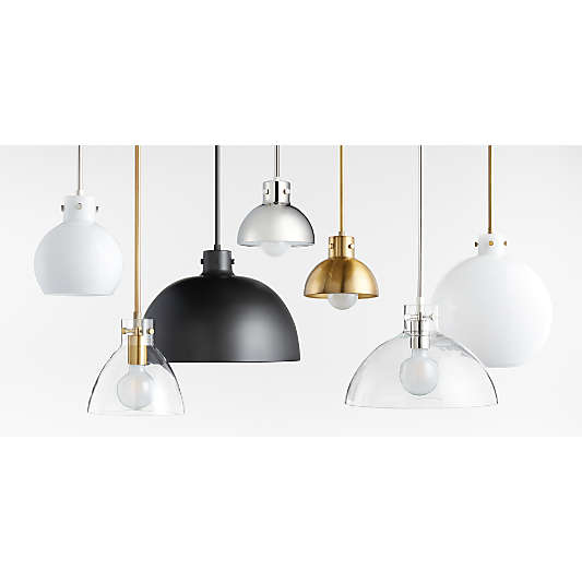 Dakota Chrome Pendant Light with Small Chrome Dome