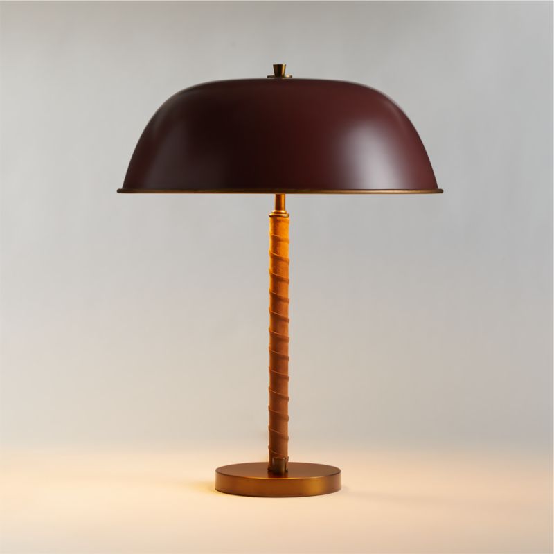 Dalton Brown Suede and Metal Dome Table Lamp by Jake Arnold 19.75" - image 0 of 14