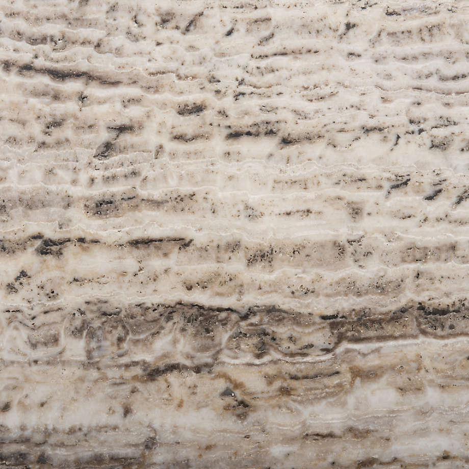 Crate&Barrel Damen 48" White Travertine Marble Top Dining Table