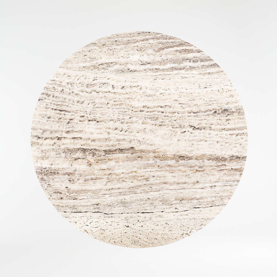 Crate&Barrel Damen 48" White Travertine Marble Top Dining Table