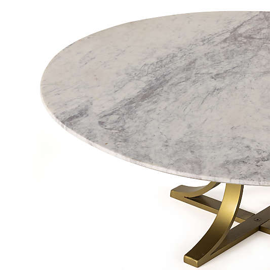 Damen 60" White Marble Top Dining Table