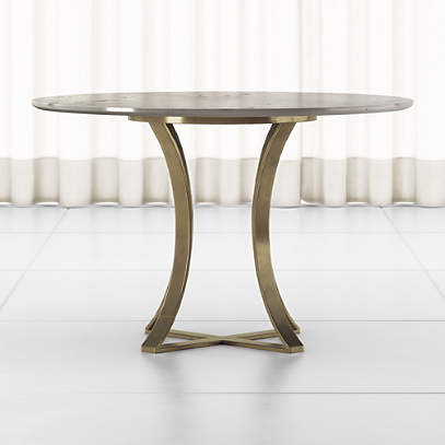 Damen 48 White Marble Top Dining Table, 48 Inch Round Marble Top Dining Table