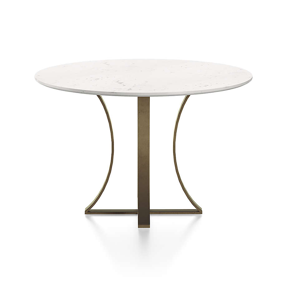 Crate&Barrel Damen 48" White Marble Top Dining Table Square One
