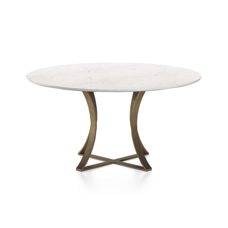 Damen 60" White Marble Top Dining Table