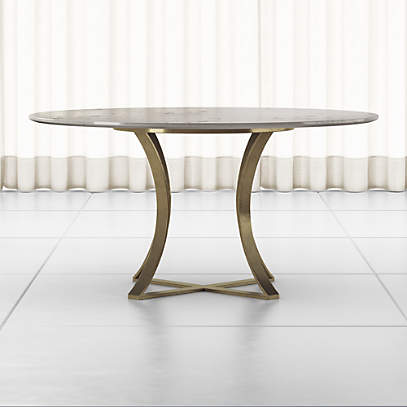 Damen 60 White Marble Top Dining Table, 60 Inch Round White Pedestal Dining Table