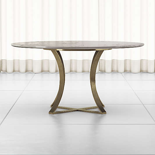 Damen 60" White Marble Top Dining Table