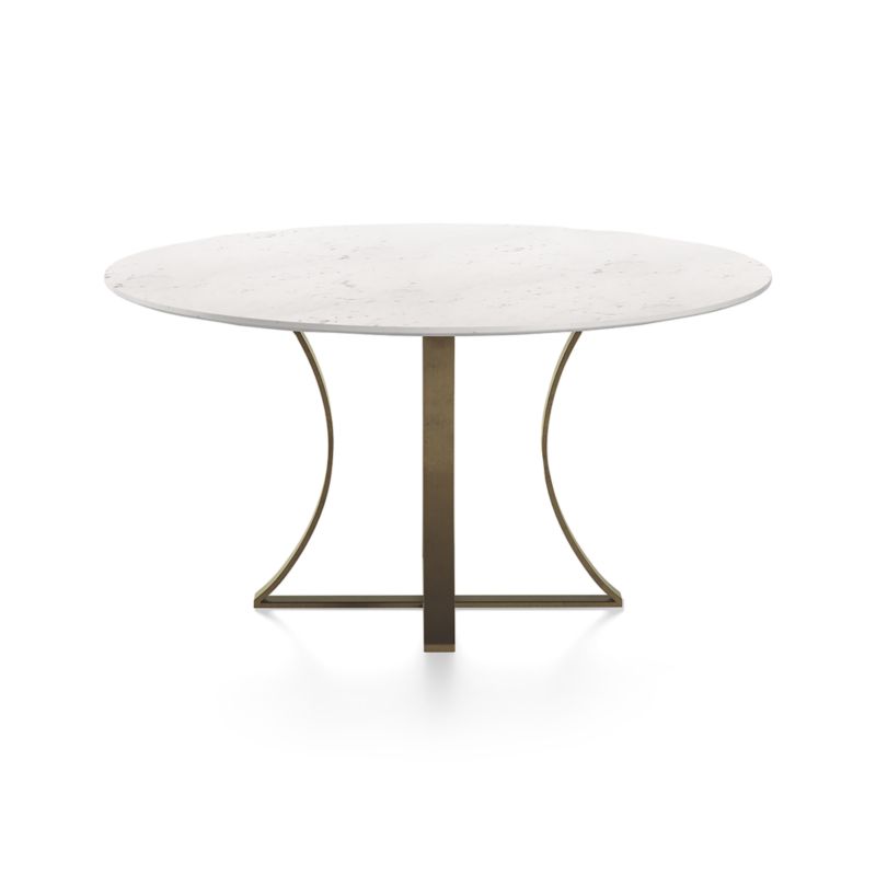 Damen 60" White Marble Top Dining Table