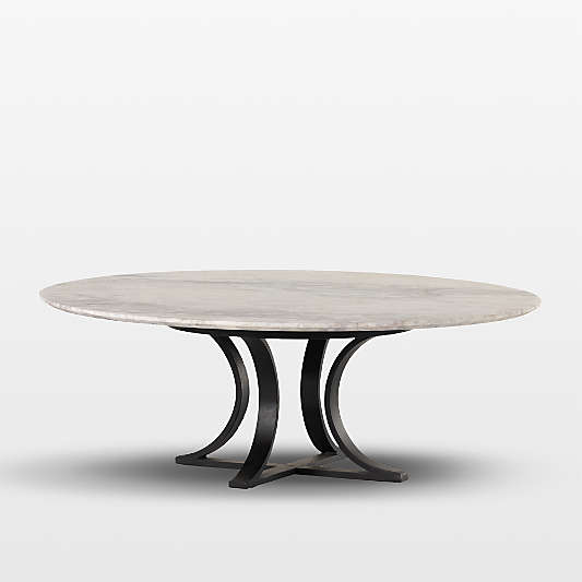 Damen Marble Coffee Table with Black Base