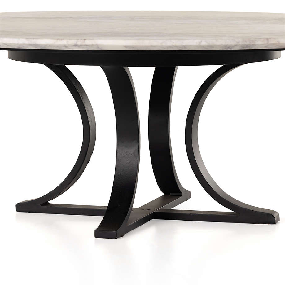 Damen Marble Coffee Table with Black Base