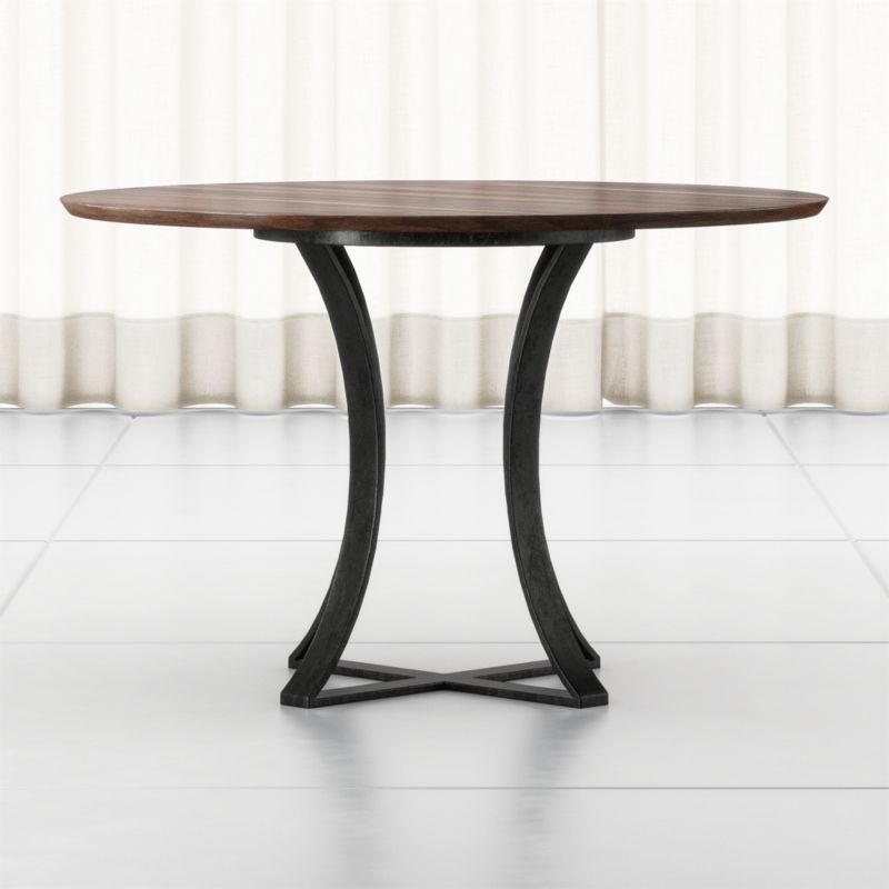 Damen 48 Brown Wood Top Dining Table, 50 Round Dining Table With Leaf Spring