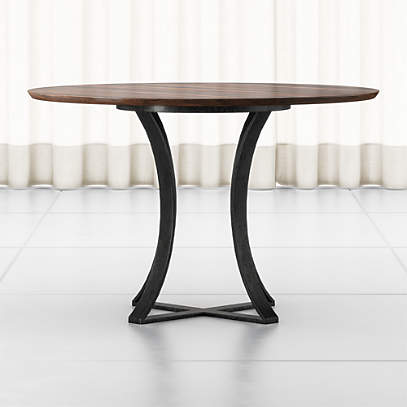 Damen 48 Brown Wood Top Dining Table, Round Bar Top Dining Table