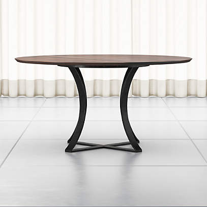 Damen 60 Brown Wood Top Dining Table, 60 Inch Round Dining Table With Leaves