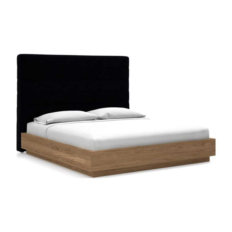 Danielle King Headboard with Batten Plinth-Base Bed Midnight - image 0 of 2