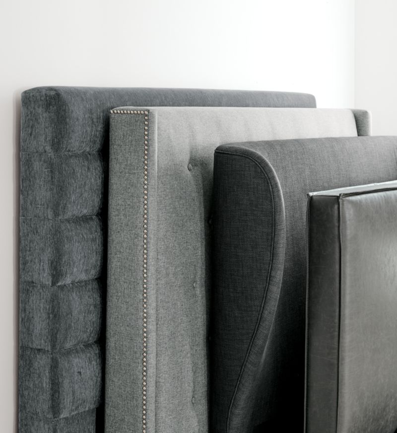 Ronin Queen Tufted Wingback Headboard Grey