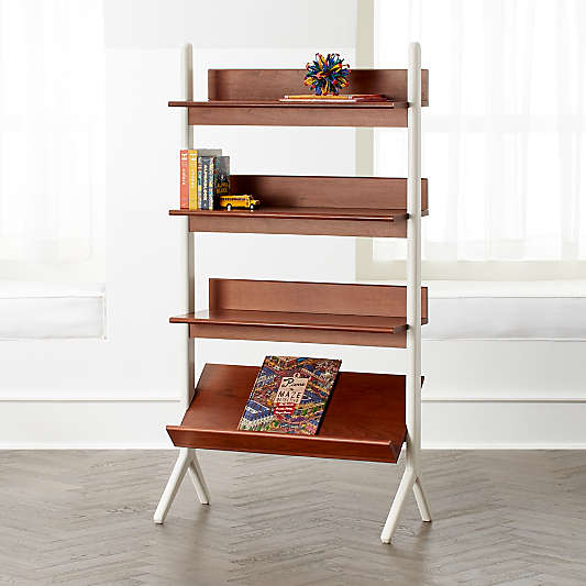 RECALL: Danish Walnut and White Tall Bookcase