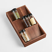 Dark Walnut Wood Spice Drawer Organizer