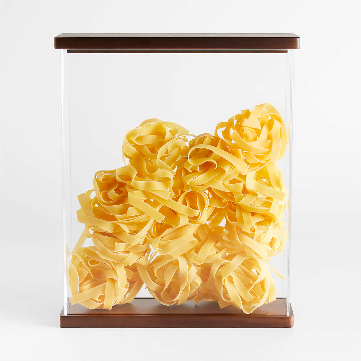 Large Rectangular Acrylic Food Storage with Wood Lid + Reviews Crate