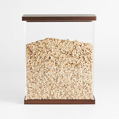 View Medium Rectangular Acrylic Food Storage with Wood Lid details